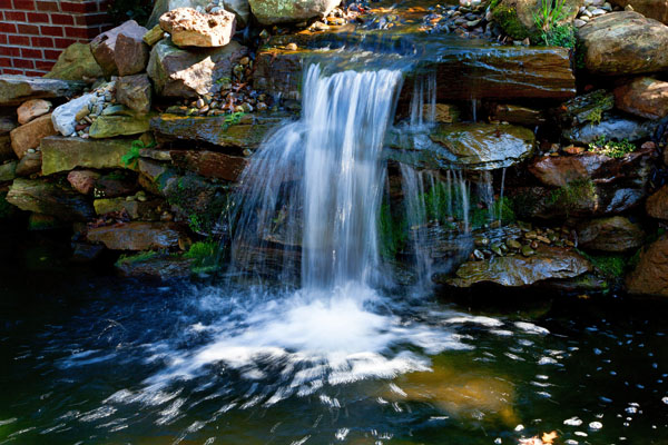 Natural Waterfall with Moss